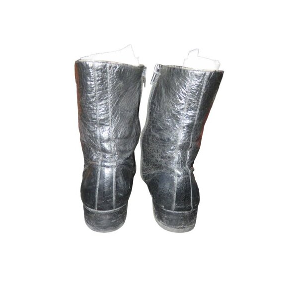 BALLY ITALY Genuine Ostrich Skin Boots in Black size 8 Vintage full zip - Picture 3 of 11
